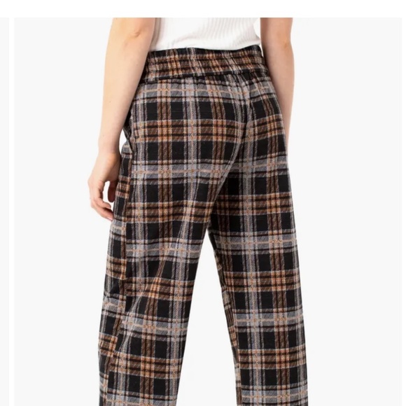 Liverpool Los Angeles Mabel Plaid Wide Leg Crop Pants, Size 2 - Picture 4 of 11